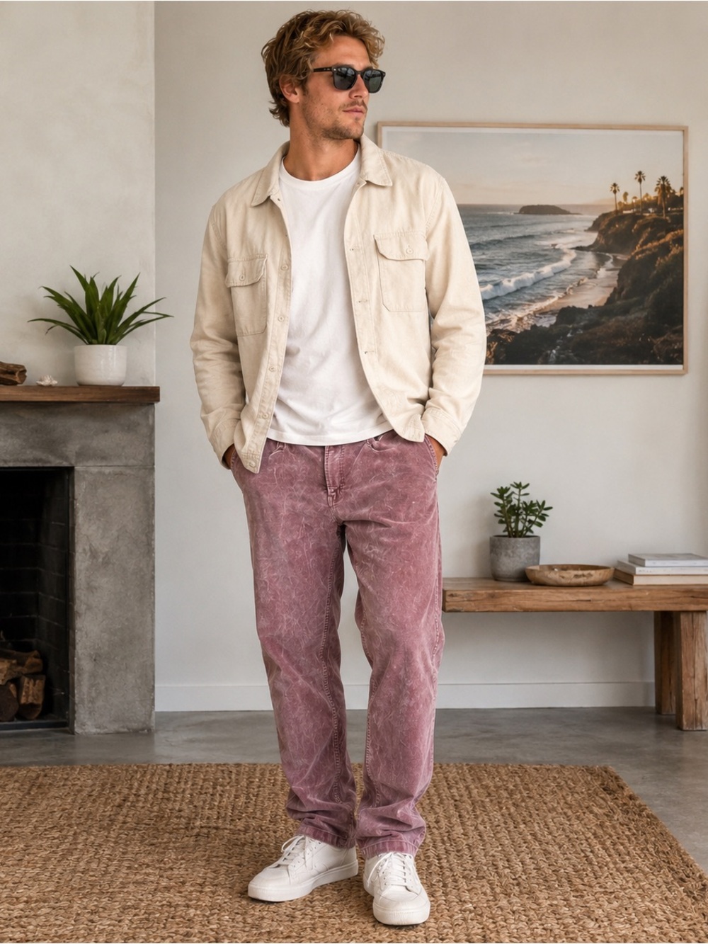 Men’s Size 40 Y2K Pink Mauve Vintage Y2K Quiksilver Corduroy Kracker Pants